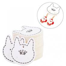 100pcs Cute Cat Crown Jewelry Display Cardboard Earrings Ear Pins Necklace Card Jewelry Hanging Packaging Display Paper Cards 2024 - buy cheap