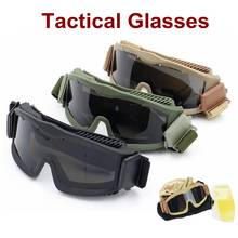 Тактические Солнцезащитные очки USMC, очки для страйкбола, военные солнцезащитные очки для защиты глаз на открытом воздухе, тактические очки, очки для стрельбы для мужчин 2024 - купить недорого