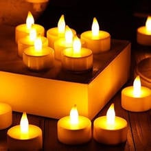 Velas de chá de led realistas, 6 peças, com bateria, sem chamas, para igreja e casa, decodificação e iluminação 15 2024 - compre barato