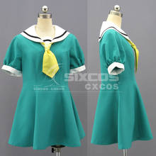 Disfraz de Higurashi cuando lloran Hou Hojo Satoko, bonito uniforme de marinero verde, ropa de juego de rol de gama alta, fabricación personalizada 2024 - compra barato