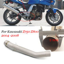 Tubo de conexión medio de Escape para motocicleta, silenciador modificado para Moto Kawasaki Z750, Z800, 2004, 2008 2024 - compra barato