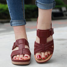 Босоножки женские ортопедические, винтажные сандалии с открытым носком, Нескользящая дышащая обувь для лета 2024 - купить недорого