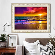 Full Drill Sunset Beach 5D Diamond Painting Embroidery Cross Crafts Stitch Kit 2024 - buy cheap