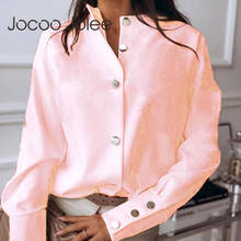 Jocoo Jolee-Blusa de manga larga para mujer, camisa elegante con botones, color blanco, a la moda, para primavera 2024 - compra barato