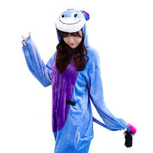 Kigurumi Donkey Pajama Adult Animal Onesie Women Men Couple Winter Pajamas Suit Sleepwear Flannel Pijamas 2024 - buy cheap