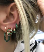 micro pave cz lock earring gold color european trendy chic women mini multi piercing earring 2024 - buy cheap