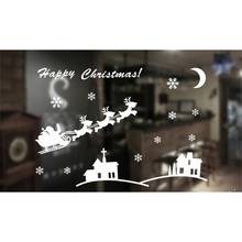 Christmas Old People Elk Snowflake Festival Atmosphere Decoration Store Shop Office Door Decoration Sticker Window Sticker Wall 2024 - buy cheap