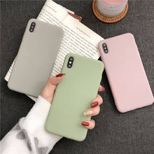 Scrub Solid Color Silicone Case for Iphone 11 Pro Max 12 X Xs Max Xr 6 7 8Plus Green Candy Soft Tpu Case Back Cover Capa 2024 - buy cheap