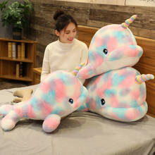 70/90/110cm Giant Size Funny Narwhal Plush Toy Pillow Soft Fish Stuffed Doll Appease Cushion Gift for Children Girl Baby 2024 - buy cheap