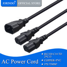 JORINDO 1M/3.2FT IEC 320 C14 male extend to 2 C13 females AC power cable cord,IEC320 C14 to 2 C13 Adapter Cable ,10A/250V 2024 - buy cheap