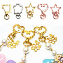 10pcs New Cute Moon Star Heart Cat Animal Flower Hollow Key Chain Key Ring keychain DIY Accessories Lobster Clasp Wholesale 2024 - buy cheap