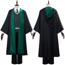 Fast delivery Slytherin School Uniform Cosplay Costume Robe Cloak Outfits Halloween Carnival Costume suit men clothing Xmas gift 2024 - buy cheap