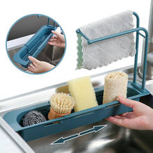 Sink Telescopic Drain Rack Expandable Storage Drainer Kitchen Dish Sponge Towel Holder Rack Bathroom Shelf Basket 2024 - buy cheap