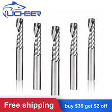 UCHEER 5pc 3.175mm single flute end mill for wood processing CNC  Cutters Carbide Tools Milling Cutter for MDF Plywood 2024 - buy cheap