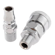 Conector de mangueira, 2 peças, pneumático, europa, linha de ar, liberação rápida, 1/4 "bsp, conector de engate, rosca macho 2024 - compre barato