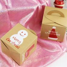 Embalaje de Navidad, bolsa de papel Kraft de Dragee para dulces, caja de regalos para el nuevo año 2020, árbol de Navidad, papel de envoltura de galletas de Chocolate 2024 - compra barato