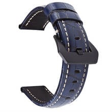 Wholesale 10PCS/lot genuine cow leather Watch band watch strap blue color 20mm 22mm 24mm 26mm size available 2024 - buy cheap