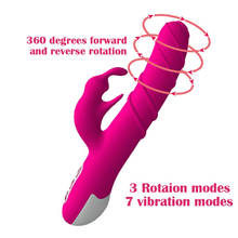 Vibrador rabbit 360 rotação, vibrador de 7 velocidades, estimulação do clitóris, brinquedo erótico para mulheres, estimulador de vagina 2024 - compre barato