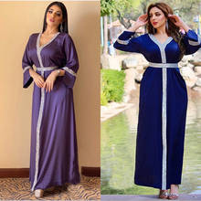 Turquia vestidos abayas para mulheres robe cetim longue musulman de modo femme vestidos kaftan marroquino dubai abaya muçulmano hijab vestido 2024 - compre barato