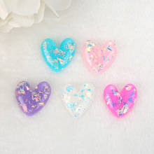8pcs /lot Cute flatback Glitter  Resin Heart Cartoon Heart For Diy making Embellishment  Crafts   DIY decoration 2024 - buy cheap