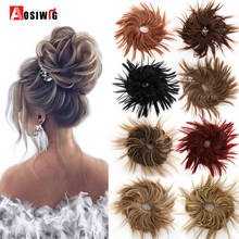AOSIWIG-coletero de pelo sintético para novia, extensión de moño para el cabello, Goma elástica, Color negro 2024 - compra barato