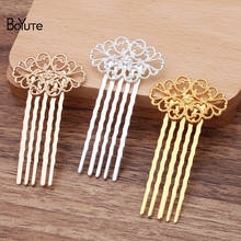 BoYuTe (10 Pieces/Lot) 5 Teeth Metal Filigree Flower Hair Comb Tiara Diy Bridal Wedding Hair Accessories Wholesale 2024 - buy cheap