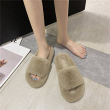 COOTELILI Shoes For Woman Slippers Women Winter Shoes New Fashion Faux Fur 1.5cm Heel Slippers Women Winter Shoes Plus Size 41 2024 - buy cheap