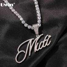 UWIN Custom Small Flower Cursive Letter Necklaces for Women Handmade Name Necklace AAA Cubic Zirconia Letters Fashion Jewelry 2024 - buy cheap