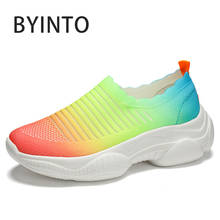 Basket Femme 2021 Platform Women Tennis Shoes Breathable Mesh Chunky Sneakers Slip-On Sports Sock Female Trainers Tenis Feminino 2024 - buy cheap