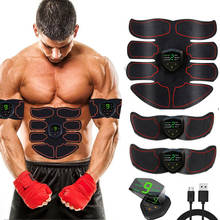 Estimulador muscular Abdominal eléctrico recargable por USB, EMS, entrenador de abdominales, gimnasio, Fitness, masaje corporal, equipo de entrenamiento de vientre LCD 2024 - compra barato