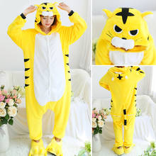 Winter Yellow Tiger Pajamas Stitch Animal Sleepwear Onesies  Women Men Unisex Adult Flannel Nightie Home Clothes Sets 2024 - buy cheap