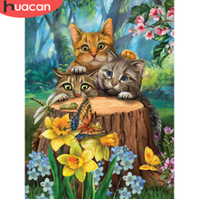 HUACAN Full Drill Diamond Painting New Arrival Cat Embroidery Animal Mosaic Handmade Gift Home Decor Diamond Art 2024 - buy cheap