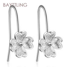 BAYTTLING Silver Color 20MM Mini Flower Stud Earrings For Women Fashion Wedding Jewelry Couple Christmas Earrings 2024 - buy cheap