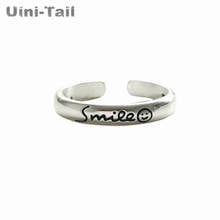 Uini-Tail hot new 925 sterling silver simple temperament smile opening ring fashion trend personality high quality jewelry ED555 2024 - buy cheap