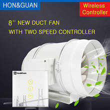 Hon&Guan 8'' 220V Silent Inline Duct Fan with Wireless Controller Air Extractor for Bathroom Kitchen Hood Exhaust Ventilator 2024 - buy cheap