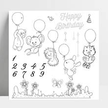ZhuoAng Cartoon Animal Balloon Clear Stamp for Scrapbooking Rubber Stamp Seal Paper Craft Clear Stamps Card Making 2024 - buy cheap