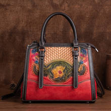 Женская сумка из натуральной кожи Rocksun, винтажная сумка ручной работы с тиснением, универсальная сумка-мессенджер через плечо из натуральной воловьей кожи, 2021 2024 - купить недорого