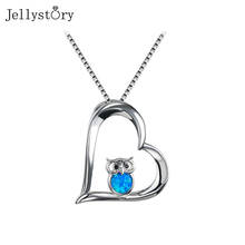 Jellystory colar feminino, joias com pedra preciosa, para casamento, 925, prata, opala, coruja 2024 - compre barato