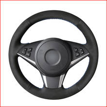Black Suede diy Car Steering Wheel Cover for BMW E60 530d 545i 550i E61 Touring 2005-2009 E63 E64 630i 645Ci 650i 2004-2009 2024 - buy cheap