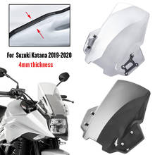 Parabrisas de doble burbuja para motocicleta, Deflector de viento negro para Suzuki Katana GSX-S1000S GSXS 1000 S 2019 2020 2024 - compra barato