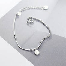 Colusiwei Adjustable Letting Carve Letter Lucky Round-Shape Bracelet 925 Sterling Silver Double Chain Bangle for Women Jewelry 2024 - buy cheap