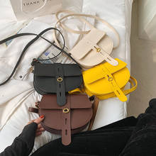 2021 Women Luxury Shoulder Bags Classic PU Leather Handbag Female Retro Crossbody Bag Half Round Solid Color  Messenger Bag 2024 - buy cheap