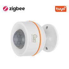 Sensor de movimento pir inteligente tuya zigbee com sensor de temperatura e umidade, alimentado por bateria ou carregamento usb, funciona com o hub tuya 2024 - compre barato