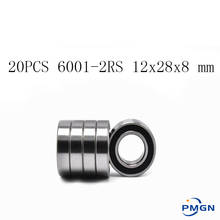 20PCS ABEC-5 6001-2RS 6001 2RS 6001RS 6001 RS 180101 RS 12x28x8 mm Rubber seal High quality  Deep Groove Ball Bearing 6001-2RSH 2024 - buy cheap