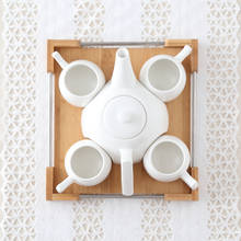 High Grade White Porcelain Coffee Tea Set Include 1 Pot & 4 Cups & 1 Tray 2024 - buy cheap