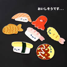 Patches japoneses de sushi para crianças, apliques bordados adesivos para roupas 2024 - compre barato