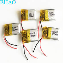 Lot 5 PCS 3.7V 100mAh LiPo Rechargeable Battery Lithium Polymer 601417 For Mp3 Mp4 PAD DVD E-book Bluetooth Headset Headphone 2024 - buy cheap
