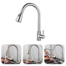 Stainless Steel Kitchen Faucets Single Handle Pull Out Single Hole Handle Swivel 360Degree Kitchen Sink Mixer Tap Stream Sprayer 2024 - buy cheap