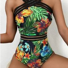 Brazilians Swimsuits One Piece Women's Swimwear 2021 Bodysuits Tommy Control Bathing Suits Beachwear Floral Printed Monokini XL 2024 - buy cheap