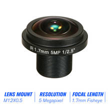 Объектив рыбий глаз 1,7 мм HD 5,0 Мпикс M12 крепление 1/1/2 дюйма F2.0 для IP-камеры видеонаблюдения широкоугольный панорамный объектив камеры видеонаблюдения 180 градусов 2024 - купить недорого